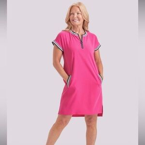 Peace of Cloth Pink Dress  Sporty Design-XS pink,Quarter zip nylon spandex, NWOT